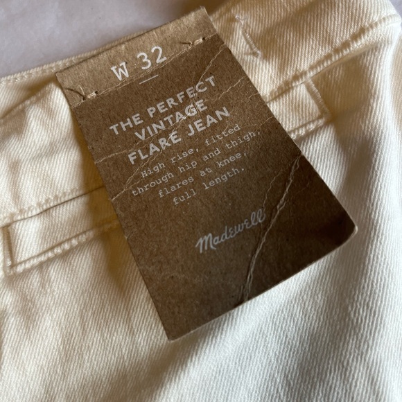 NWT Madewell size 32 The perfect vintage flare jean in white - Picture 6 of 12